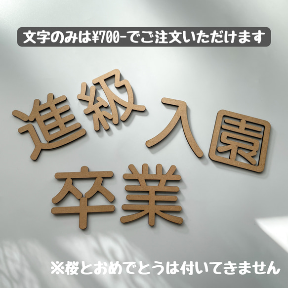 【木製 レターバナー】卒園おめでとう フォトアイテム 壁面飾り 装飾 卒業祝い　桜 3枚目の画像