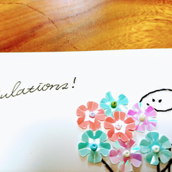 【やえ様　専用ページ】紙刺繍メッセージカード(お祝い　花束) 7枚目の画像
