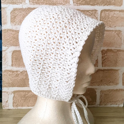 ニット帽 ボンネット クロシェハット ヘッドドレス 春夏 コットン