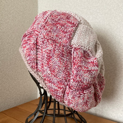 手編み　ぽってり可愛い　カラフルコットン帽子　ケア帽子　 5枚目の画像
