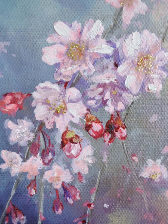 桜のアートパネル油絵原画1点のみ 3枚目の画像