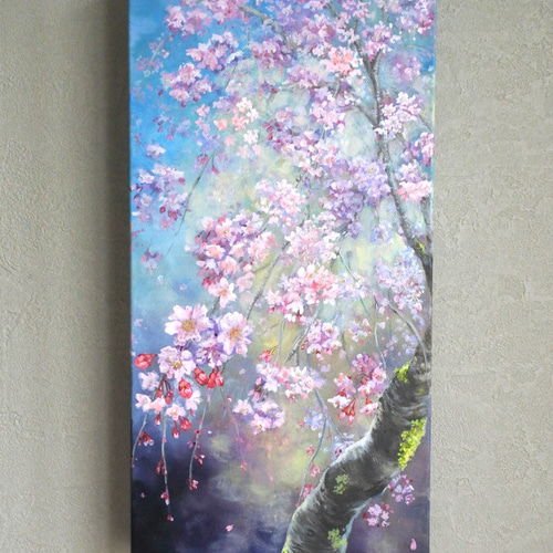 油絵 絵画 【藤のトンネル】 桜のアートパネル油絵原画1点のみ 絵画 mimoza 通販 17424997