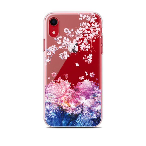 彩・胡蝶 - 和風 iPhone クリアケース/ハード or ソフト【Re:design/ハート/桜/蝶】 4枚目の画像