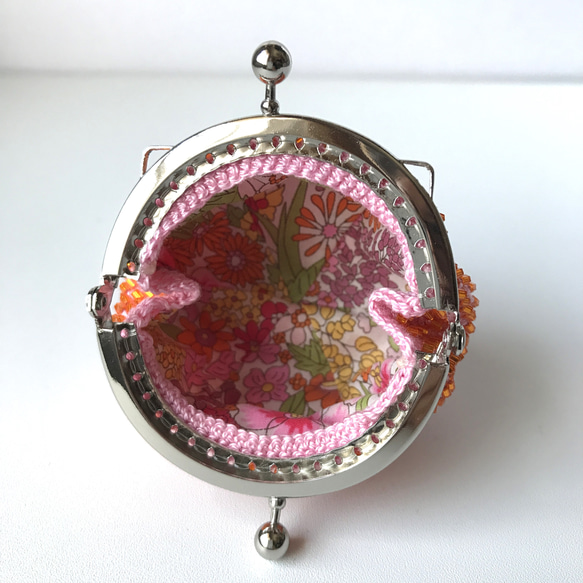 Beaded Purse 色遊び (S)--Pink x Orange-- D 4枚目の画像