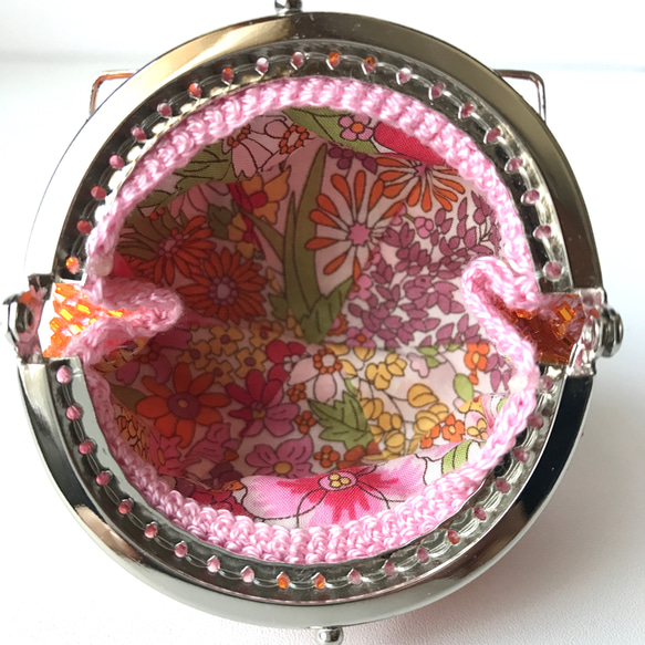 Beaded Purse 色遊び (S)--Pink x Orange-- D 5枚目の画像