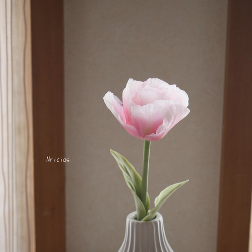 枯れないチューリップ✿クレイフラワーNO.t7-FP1 アートフラワー