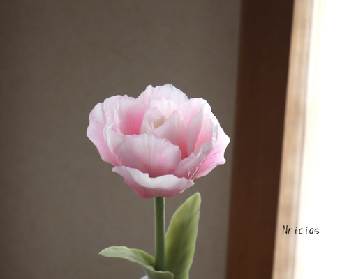 枯れないチューリップ✿クレイフラワーNO.t7-FP1 アートフラワー