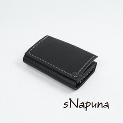【gyutto（9.5×6.5）ヴォーノオイル：ブラック】／超小型財布・小さい・ミニ・コンパクト【栃木レザー】 1枚目の画像