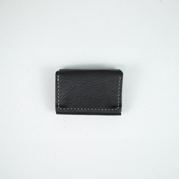 【gyutto（9.5×6.5）ヴォーノオイル：ブラック】／超小型財布・小さい・ミニ・コンパクト【栃木レザー】 2枚目の画像