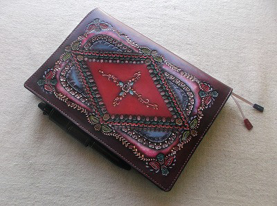 ほぼ日手帳カズン対応　レザー手帳カバー　刻印＆拭き染め　A5サイズ 11,692円