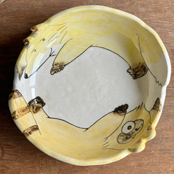 丸皿（キツネとたぬき） 3枚目の画像