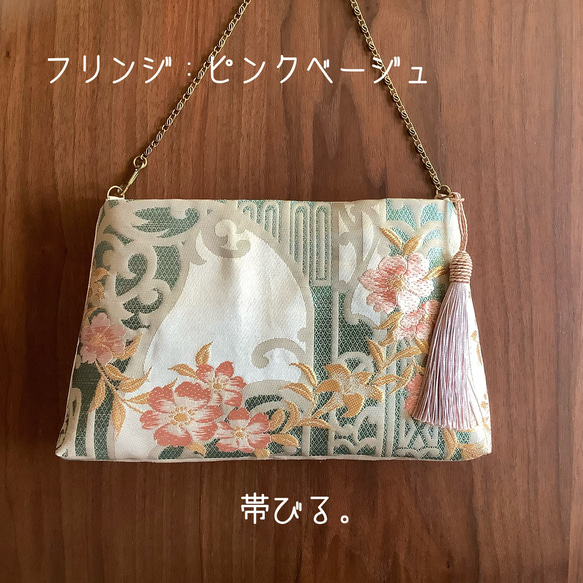 ＊Handbag ✳︎ハンドバッグ✳︎桜✳︎オリエンタル✳︎アンティーク✳︎袋帯リメイク✳︎ 3枚目の画像