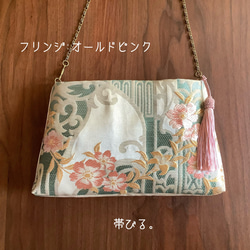 ＊Handbag ✳︎ハンドバッグ✳︎桜✳︎オリエンタル✳︎アンティーク✳︎袋帯リメイク✳︎ 2枚目の画像