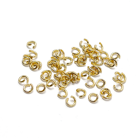 ess23【約30個】線径約0.7mm 外径約4.0mm 内径約2.6mm 丸カン ゴールド サージカルステンレス 3枚目の画像