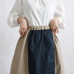 初夏ＳＡＬＥ　８０cm丈　愉快なスカート　パッチワーク　ギャザー　スカート　チノコットン×ベビーキャンバス　Y07C 4枚目の画像
