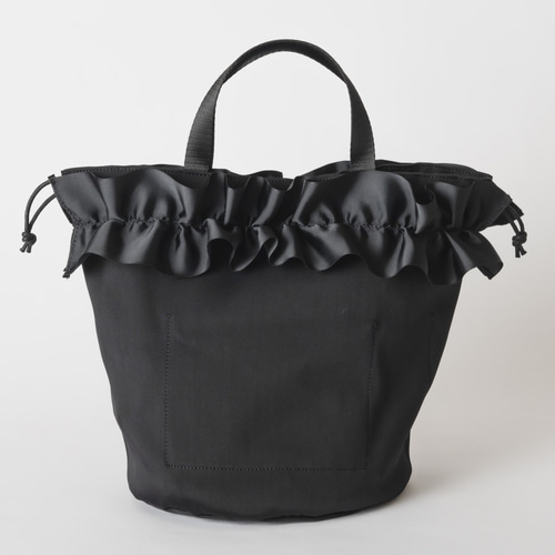 SALE:soglia×hiros23 コラボ フリルバッグインバッグ ブラック 巾着  