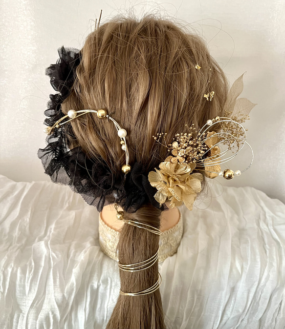 flua ヘッドドレス flua ヘッドドレス かんざし 3点セット flua ヘッドドレス 霞草