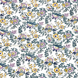 【50cm單位】白紫黃花印度手工塊印花布料棉質 第4張的照片