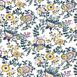【50cm單位】白紫黃花印度手工塊印花布料棉質 第3張的照片