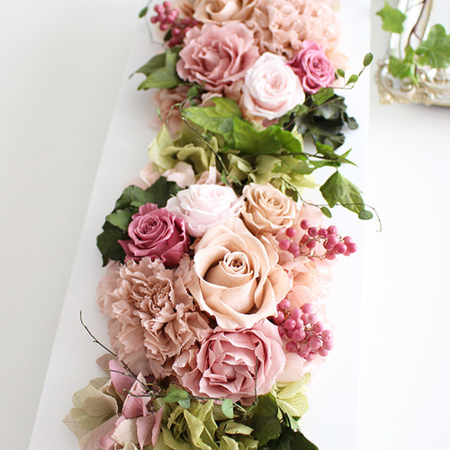 壁掛けOK☆フレームアレンジLL黒40cm DotWピンクベージュ