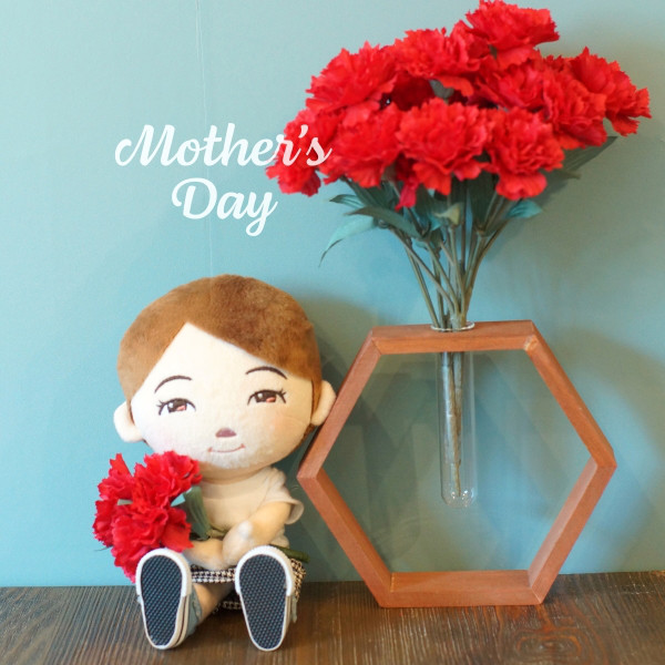 【母の日セット2024】お母さんの顔に似たぬいぐるみ「じぶんぐるみ」とカーネーション