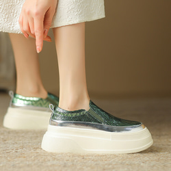 24 新款女士柔軟羊皮鞋時尚簡約鞋厚底高跟鞋 22 公分-24.5 公分 #922⭐免運費⭐ 第6張的照片