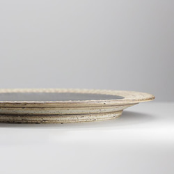 砥部焼 おしゃれ 「錆墨（さびもく） リム皿」 お皿 中皿 丸皿 陶器 手作り 窯元 陶房kibi kibi-001 4枚目の画像