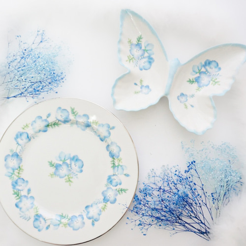 ネモフィラのリースプレート 中皿 ❤︎Blanche Neige❤︎ 通販