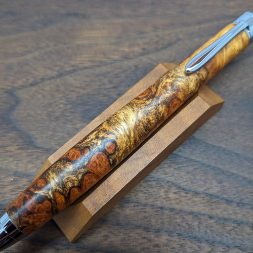 新作】花梨瘤杢 紅白 シャープペンシル No.484 ペン・筆記用具 工房