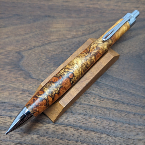 新作】花梨瘤杢 紅白 シャープペンシル No.484 ペン・筆記用具 工房