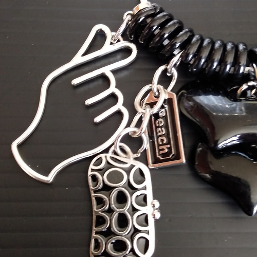 シルバーチャーム　キーホルダー STUSSY(ステューシー) 90s~00s stock logo key ring ストック