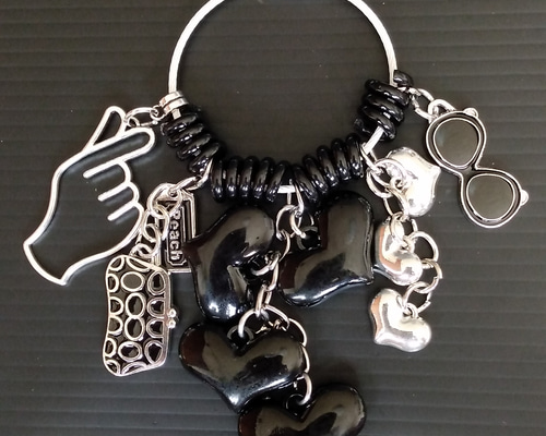 シルバーチャーム　キーホルダー STUSSY(ステューシー) 90s~00s stock logo key ring ストック