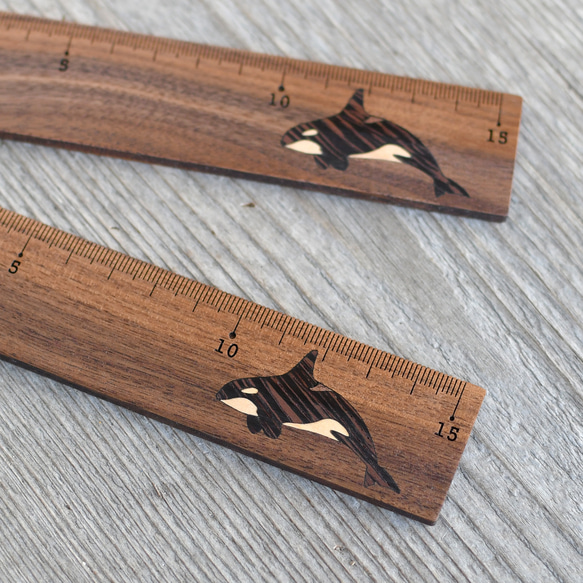 木製定規15ｃｍ シャチ 3枚目の画像
