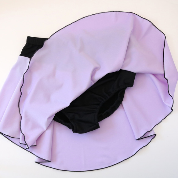 大人M.Lサイズ【カラーオーダー可能】フィギュアスケート専用暖か裏起毛シンプル１段スカート 5枚目の画像
