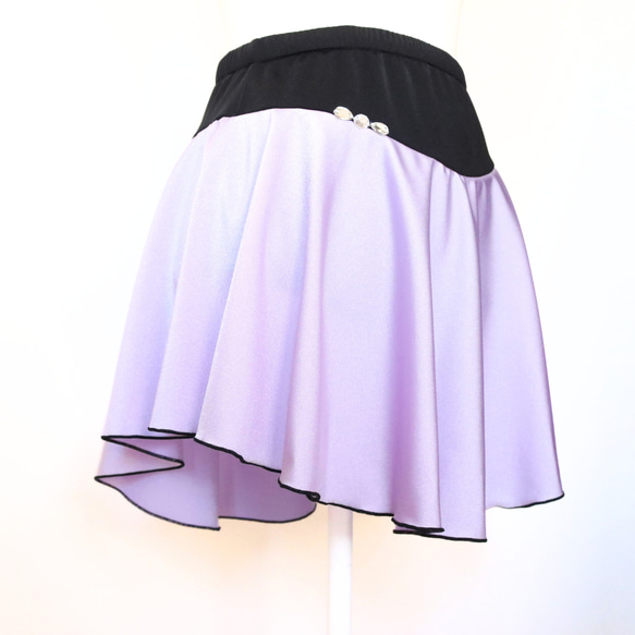 大人M.Lサイズ【カラーオーダー可能】フィギュアスケート専用暖か裏起毛シンプル１段スカート 10枚目の画像