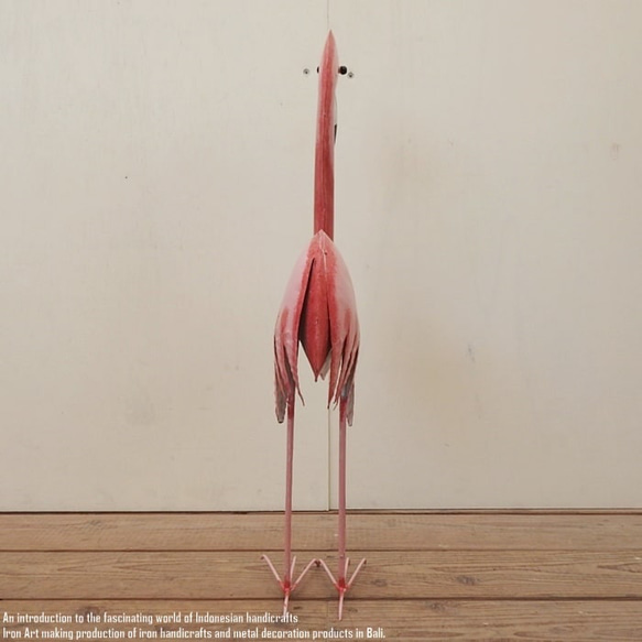 アイアンフラミンゴ Sサイズ フラミンゴ 置物 動物 鳥 オブジェ フラミンゴ置物 ピンク インテリア ウェルカム人形 4枚目の画像