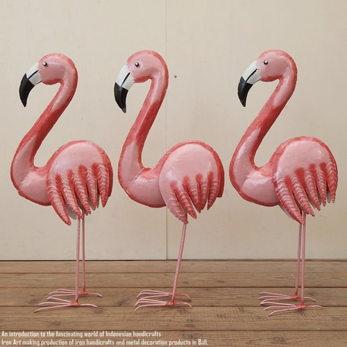 アイアンフラミンゴ Sサイズ フラミンゴ 置物 動物 鳥 オブジェ