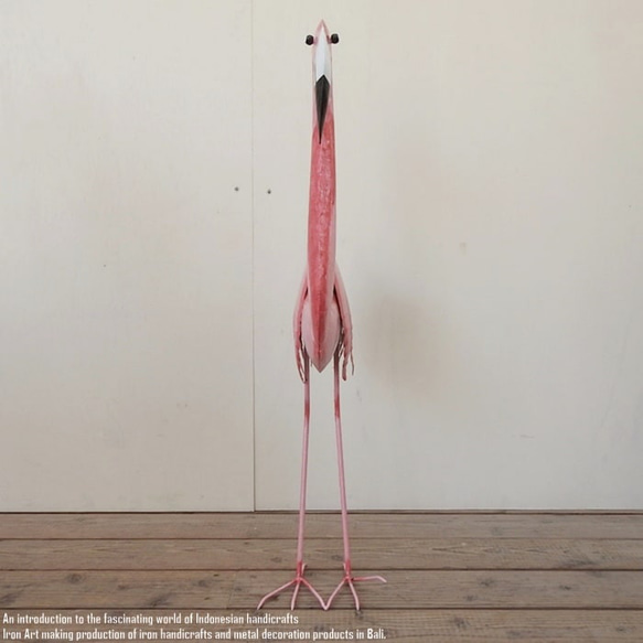 アイアンフラミンゴ Mサイズ フラミンゴ 置物 動物 鳥 オブジェ フラミンゴ置物 ピンク インテリア ウェルカム人形 8枚目の画像