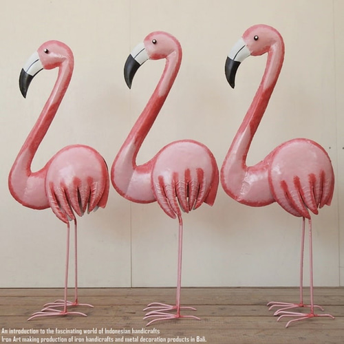 アイアンフラミンゴ Lサイズ フラミンゴ 置物 動物 鳥 オブジェ