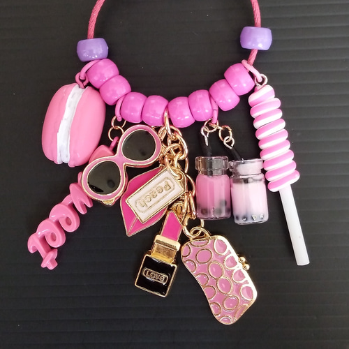 じゃらじゃらキーホルダー ストラップ キーチェーン メルヘンピンク 可愛い女の子 じゃらじゃらキーホルダー ストラップ キーチェーン メルヘンピンク