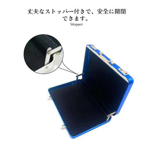 名刺入れ カードケース アタッシュケース型 メタリック スーツ