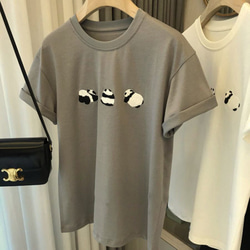 パンダ Tシャツ 夏 レディース 半袖 大人 かわいい アニマル おもしろ おしゃれな トップス 動物 人気 WFT58 7枚目の画像