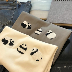 パンダ Tシャツ レディース 半袖 大人 かわいい アニマル おもしろ おしゃれな トップス 動物 人気 WFT58 3枚目の画像