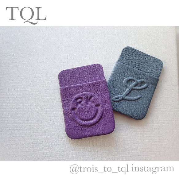 イニシャルスマイルポケットカードケース【TQL】 3枚目の画像