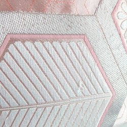 セール☆ピンク×シルバーの若松亀甲 作り帯付け帯 二重太鼓 胴巻き～110cm 8枚目の画像