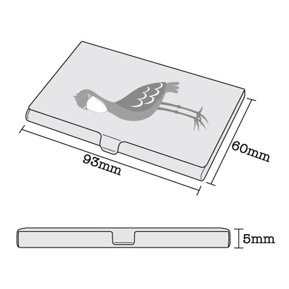 ステンレスカードケース　ハシビロコウ 2枚目の画像