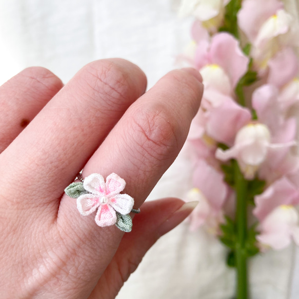 春待ち桜×ふんわりパール リング 1枚目の画像