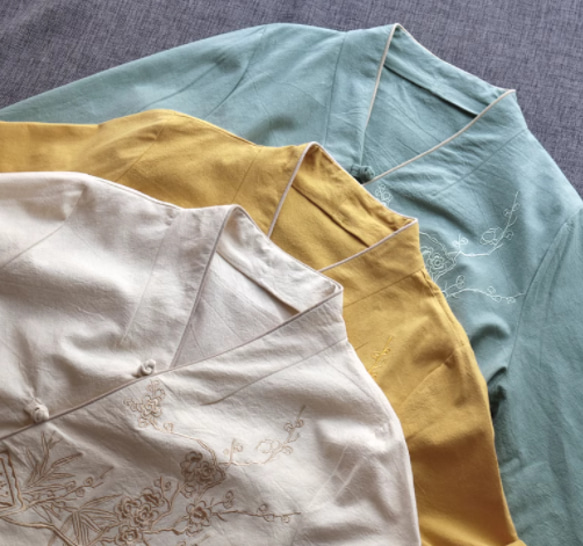 3色 綿麻シャツ ブラウス 　ゆったり長袖シャツ　 11枚目の画像