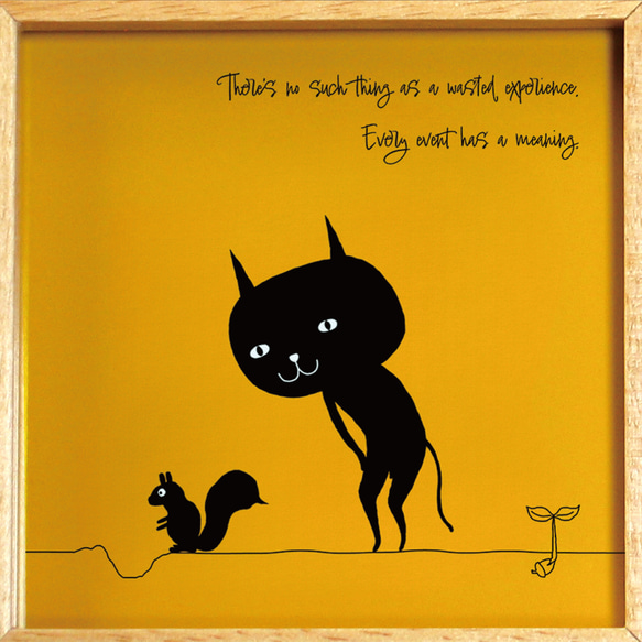 【額付き】 北欧　ネコ　猫　絵　絵画　アート　ポスター　黒猫　イラスト　グッズ　猫モチーフ　雑貨「ねこのひげ　0081」 6枚目の画像