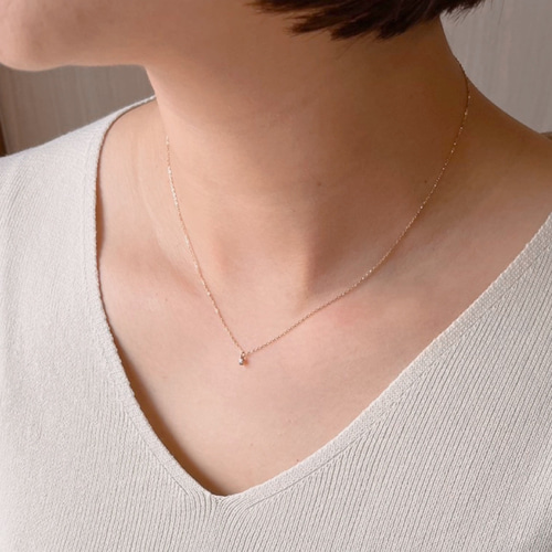 楽天市場】18金 ネックレス 一粒 スキンジュエリー 18k